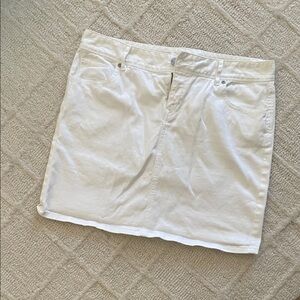 loft White Denim Mini Skirt